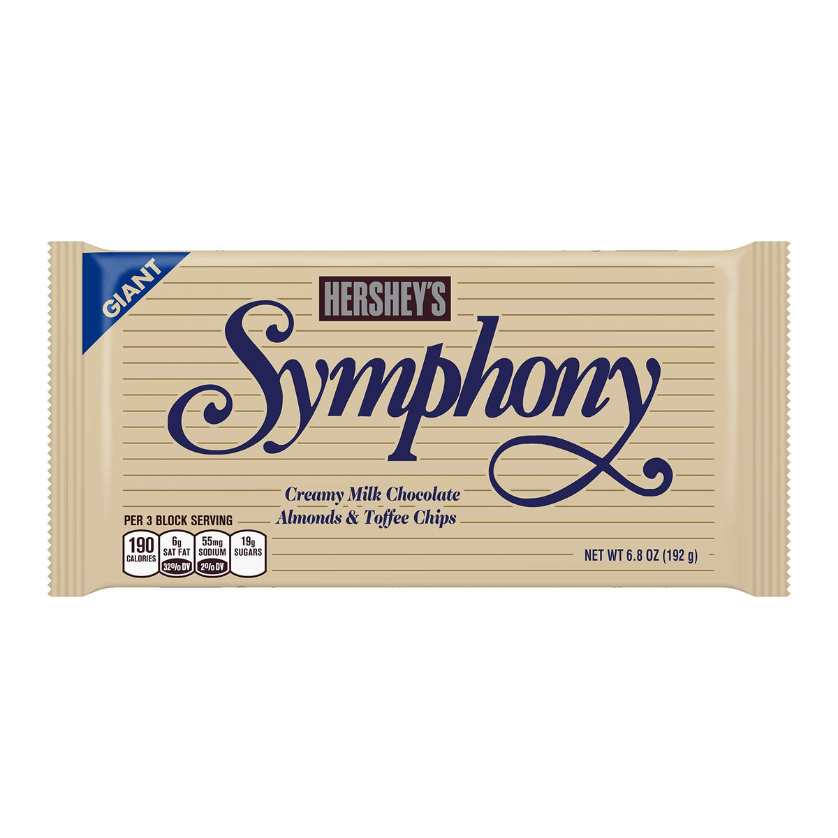 Creamy Milk Chocolate Almonds and Toffee Chips Candy Bar 6.8 oz W4701