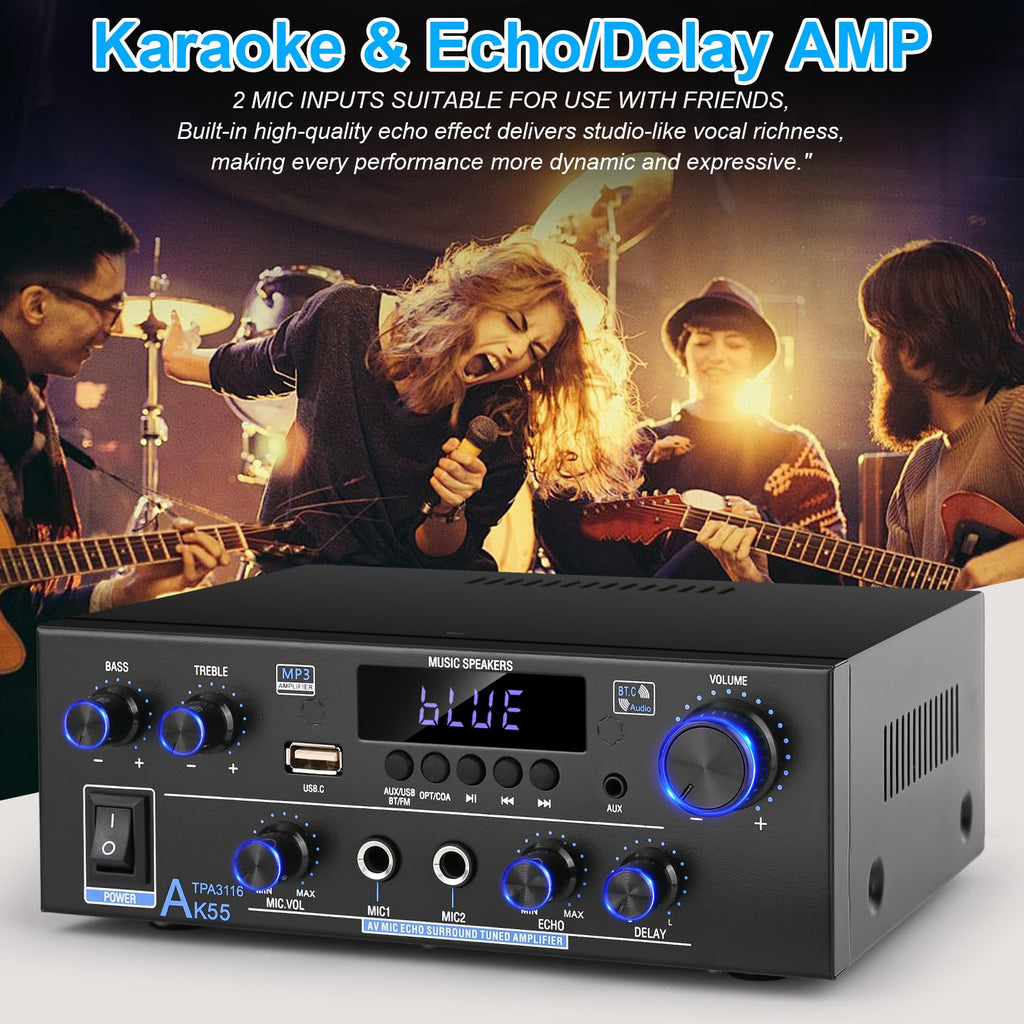500W 2 Channel Bluetooth Stereo Audio Amplifier Z3453