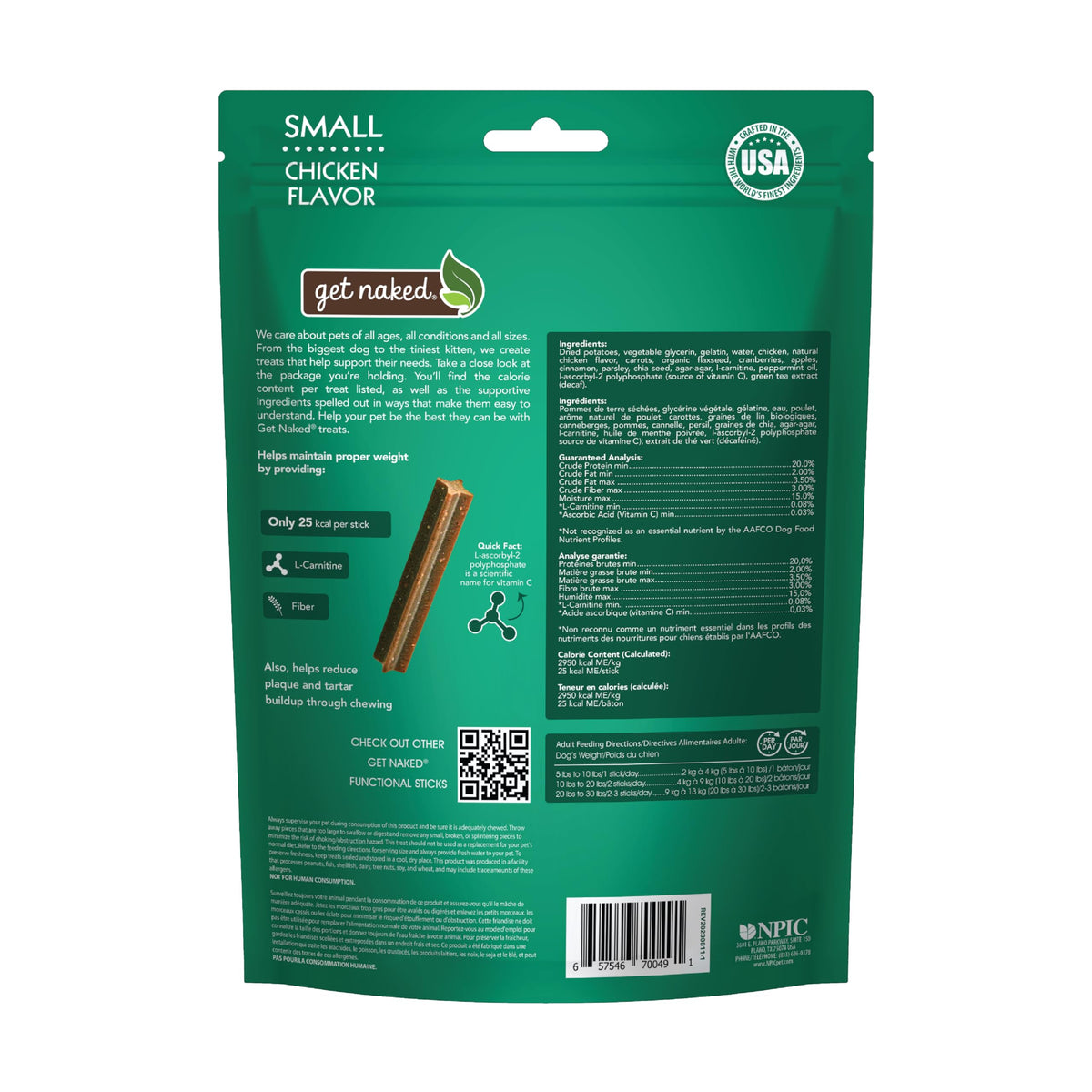 Grain-Free Dental Chew Sticks for Small Dogs, 6.2 oz Z6546