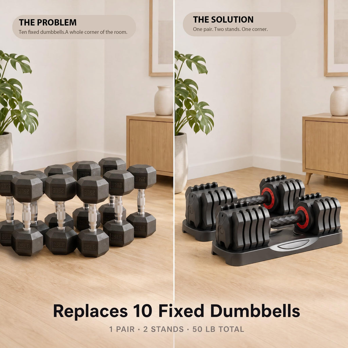25 lb Adjustable Dumbbell Set G68530
