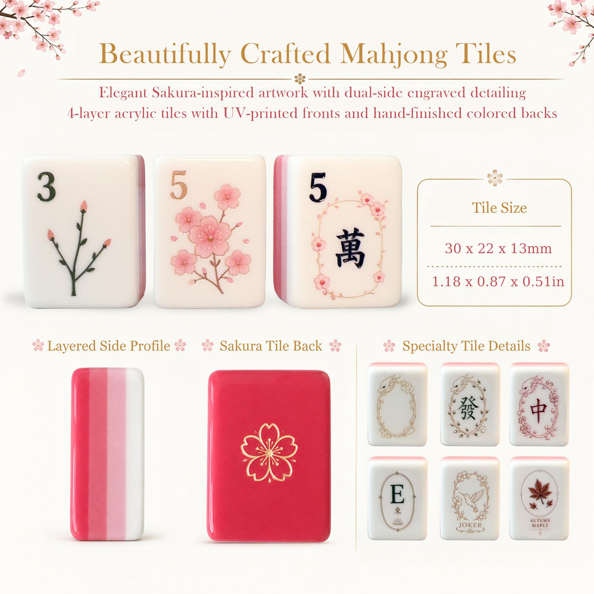 American Mahjong Set with Racks, Mat & Tote A6748
