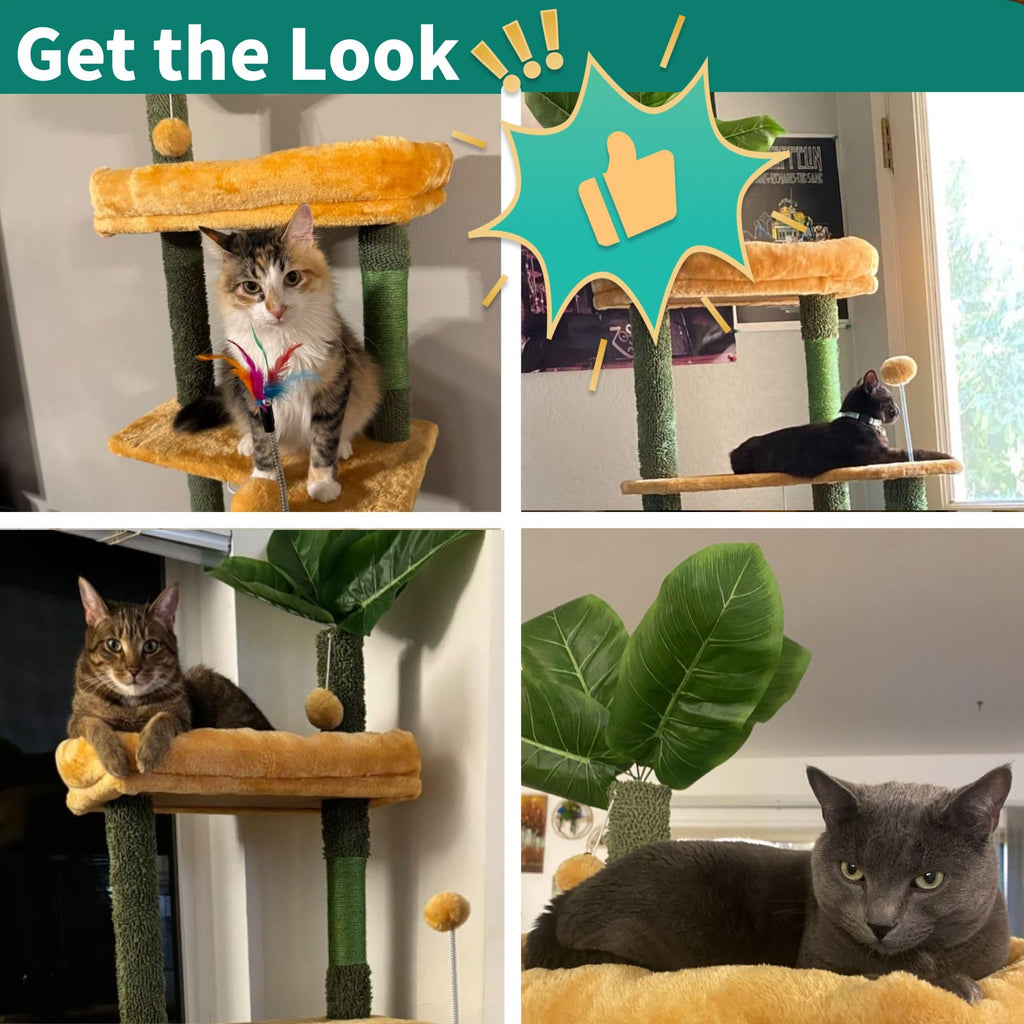 Tall Cat Tree Tower with Leaves Q145970