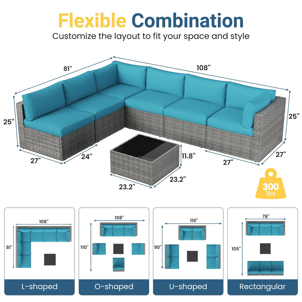 All-Weather Patio Sectional Furniture Set N176