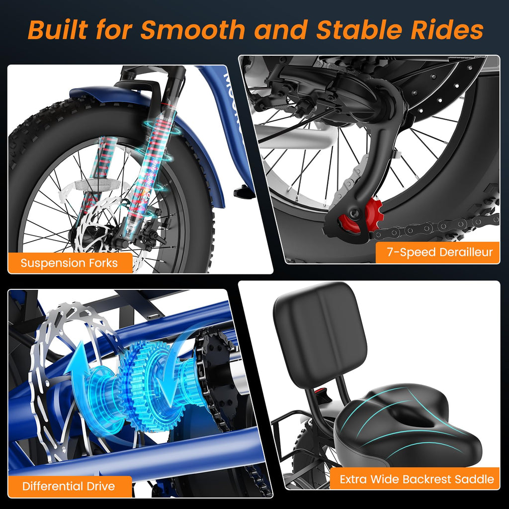 Electric Tricycle for Adults 500W 20" Fat Tire X7226