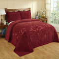 Chenille Bedspread Queen Burgundy H980