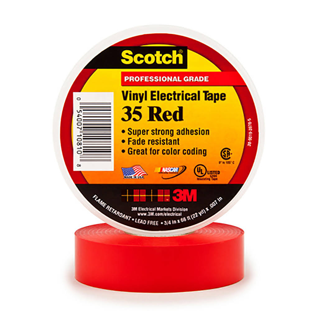 3/4x22 x 66& Red (10 Pack) Electrical Tape L551507