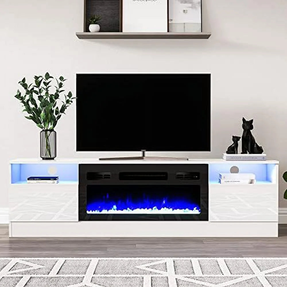 White Fireplace TV Stand for 75 inch TV F943317