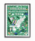 Illustrated Scenic Map Framed Giclee Texturized Art R525