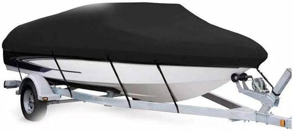 600D Marine Grade Polyester Canvas Waterproof UV Resistant Boat Cover, 12'-14' Gray E87787