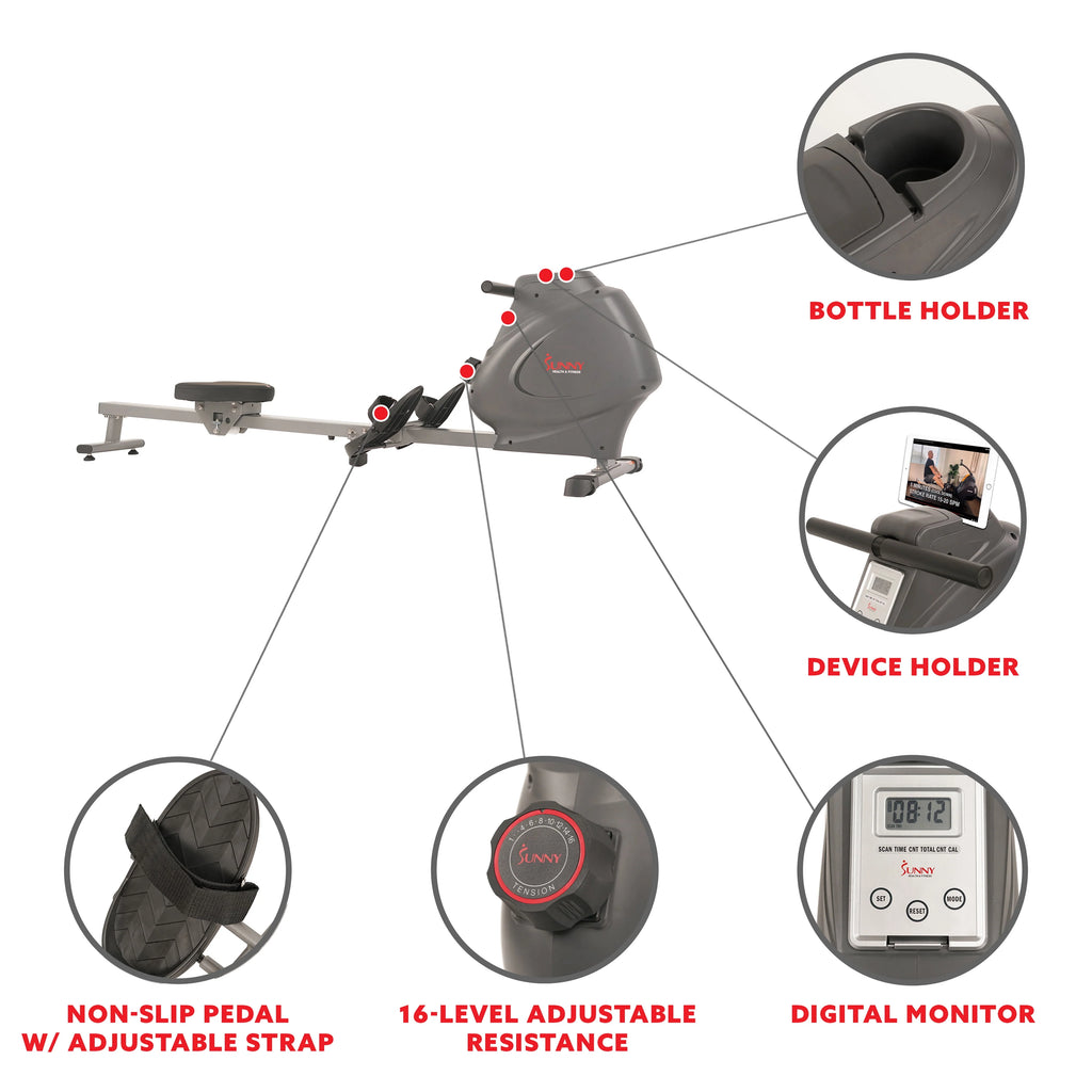 Magnetic Rowing Machine with LCD Monitor R5117