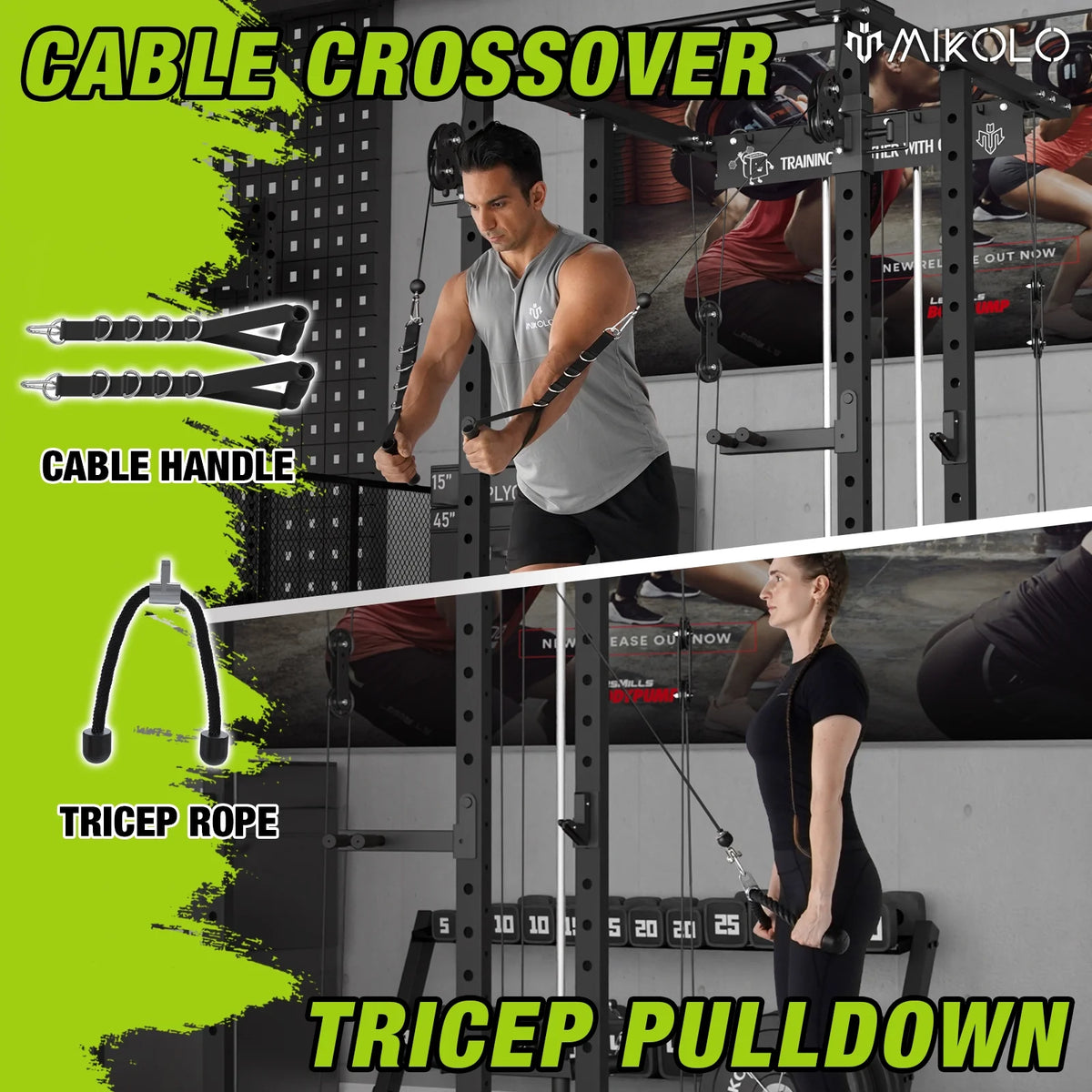 1500 lbs Power Rack Cage with Cable Crossover Machine G335679