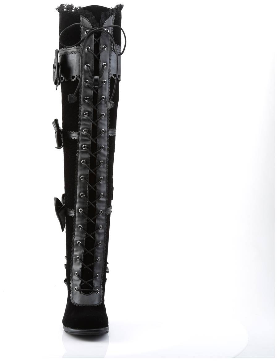 Black Vegan Leather-Velvet Glam-300 Shoes R2173