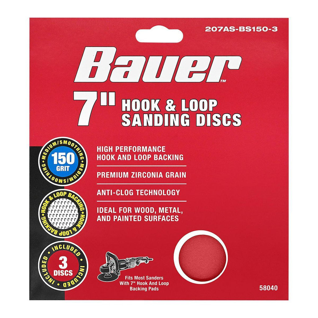 7 in. 150 Grit Hook and Loop Sanding Discs, 3 Pack L756330