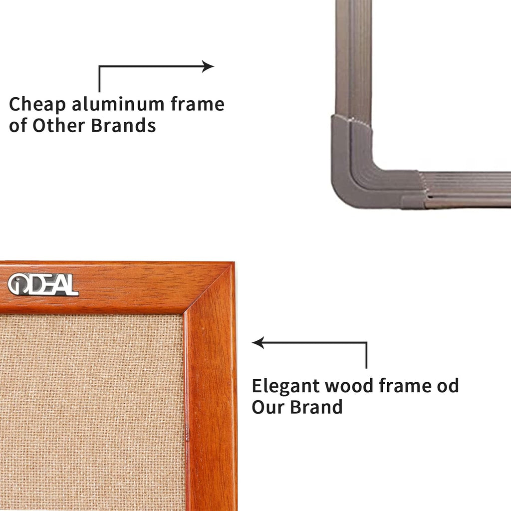 100% Wood Framed Canvas Wall Mounted Bulletin Board 48x36'' Q1608