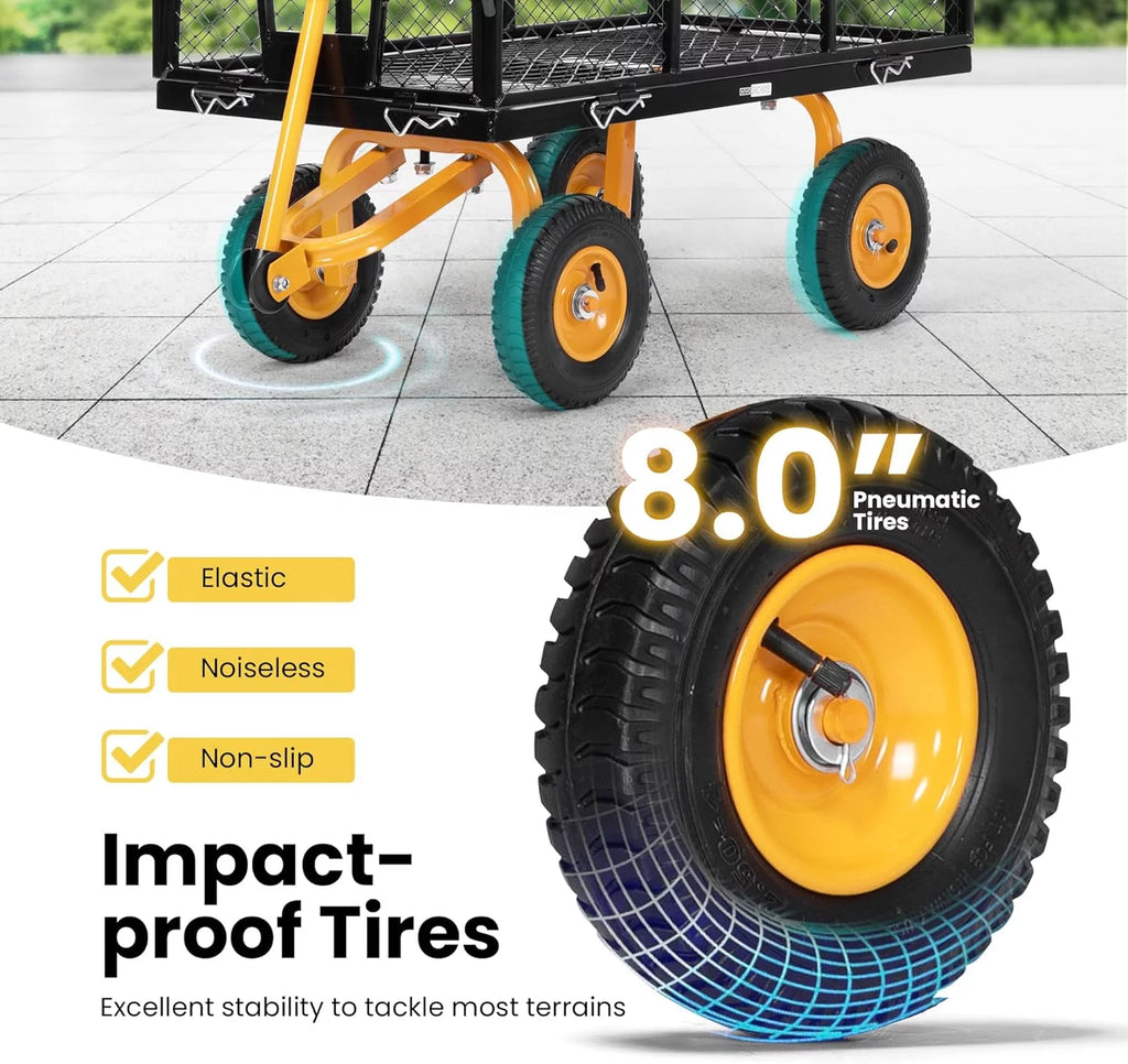 Mesh Steel Garden Cart with Removable Sides, 550 Lbs Capacity N501552