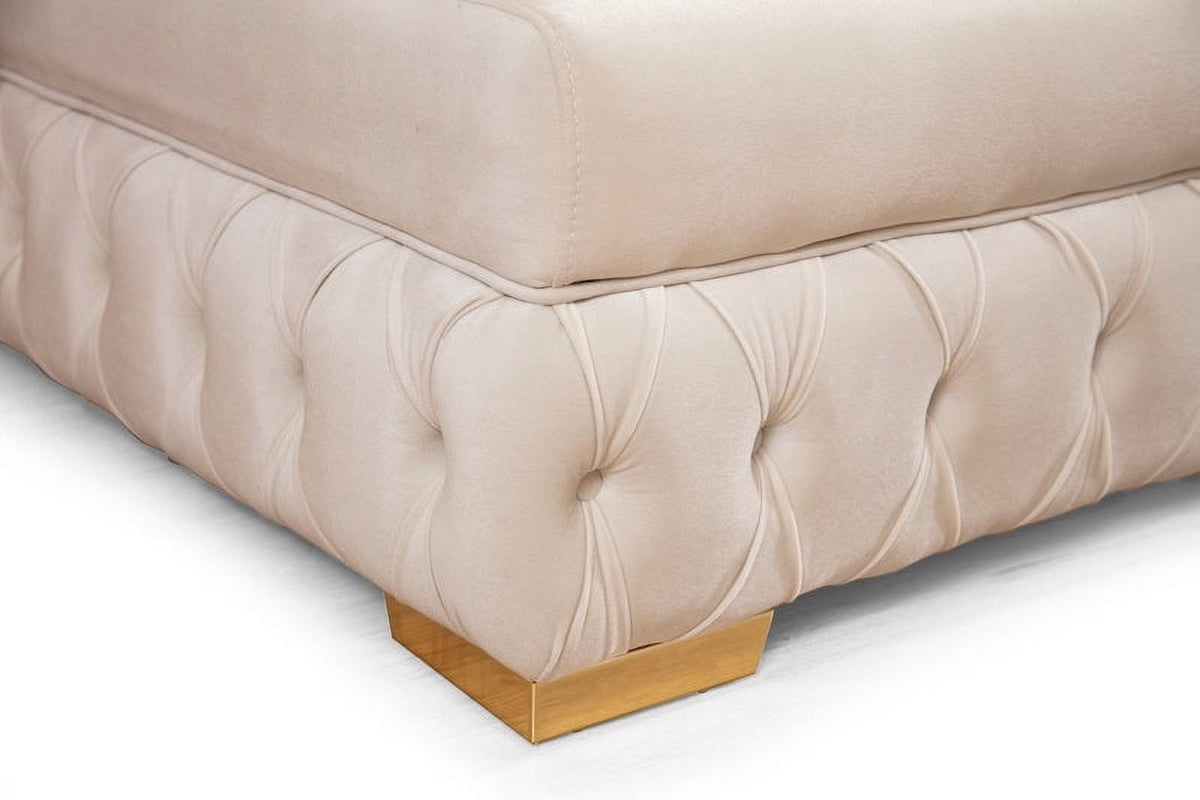 Ivory Velvet Double Chaise Sectional M59250