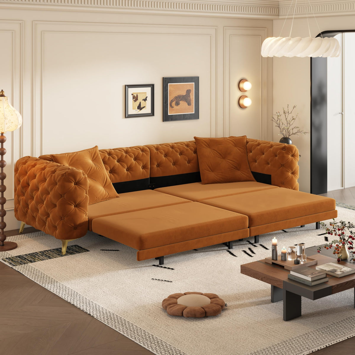 Convertible Sleeper Sofa with Ottoman T187