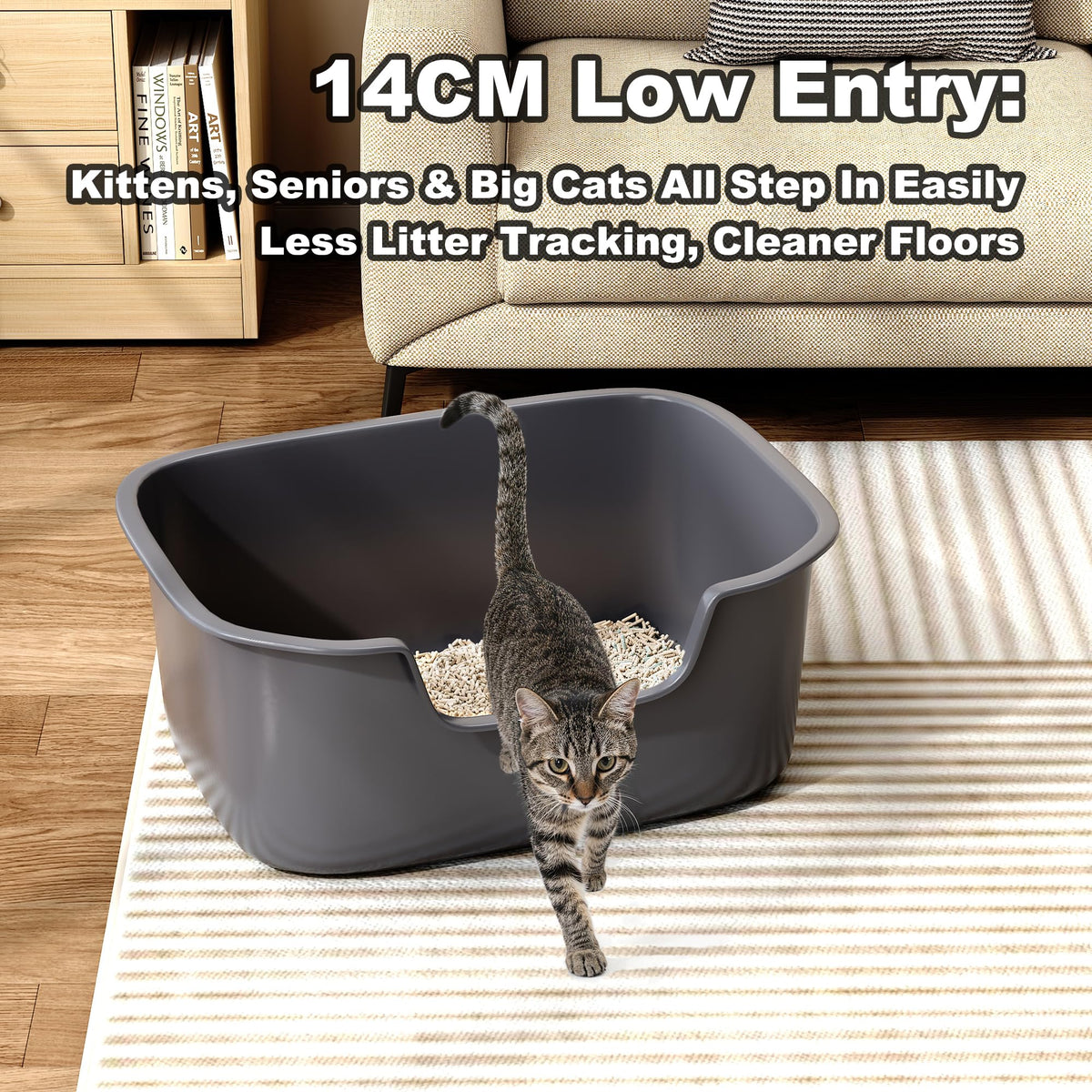 Large High Sides Cat Litter Box B87767