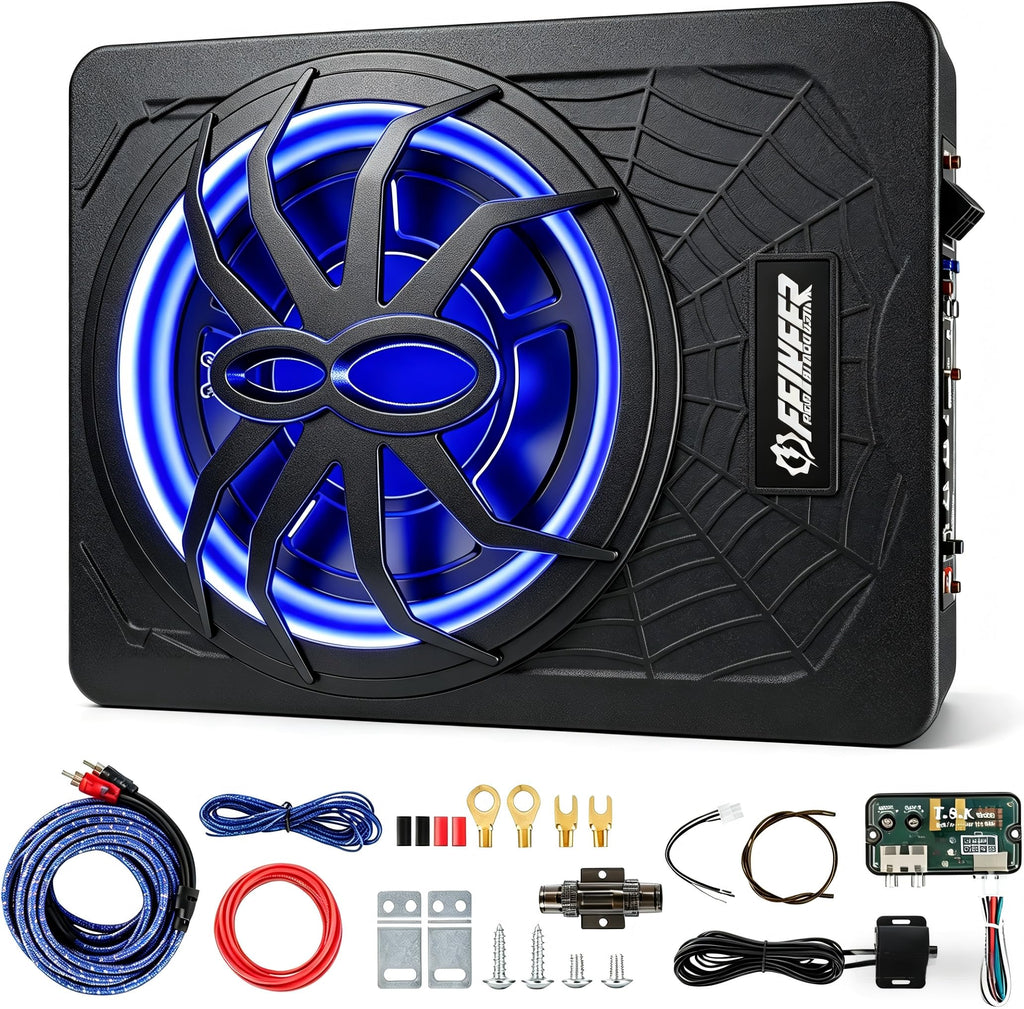 10" 1200W UnderSeat Subwoofer and Amp Package Q580