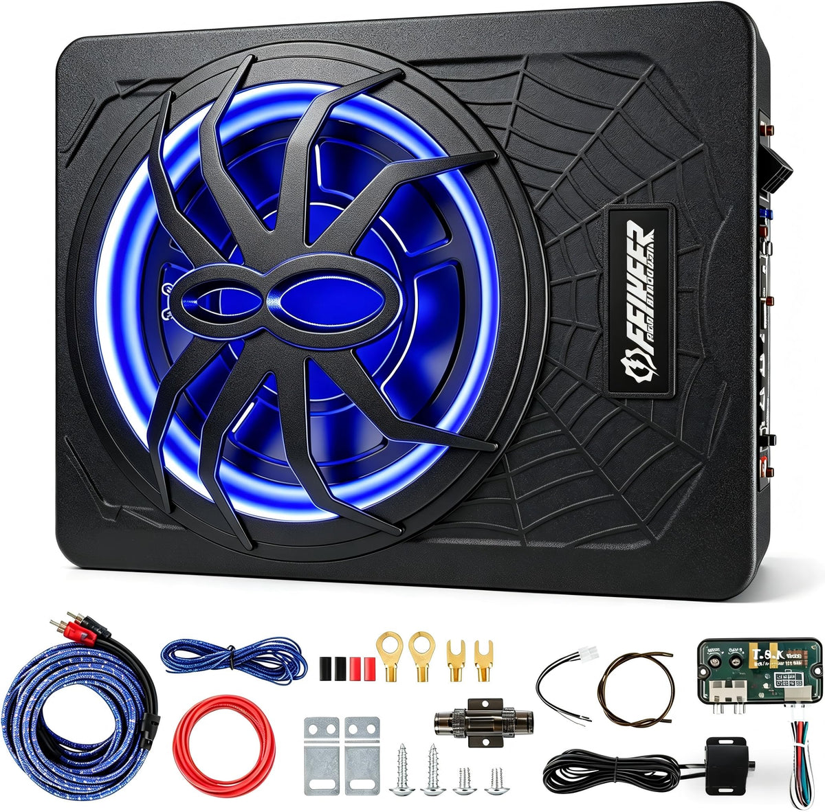 10" 1200W UnderSeat Subwoofer and Amp Package Q580
