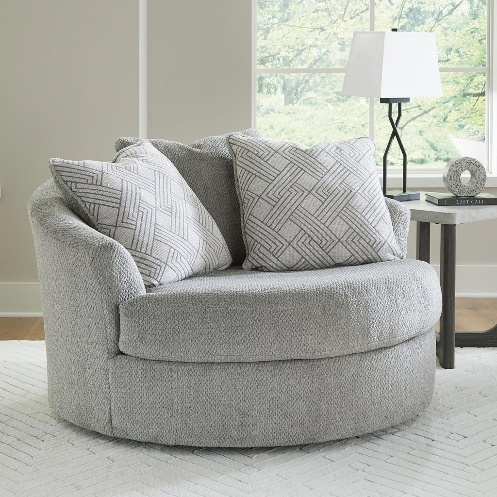 Round Velvet Oversized Swivel Accent Chair A4097