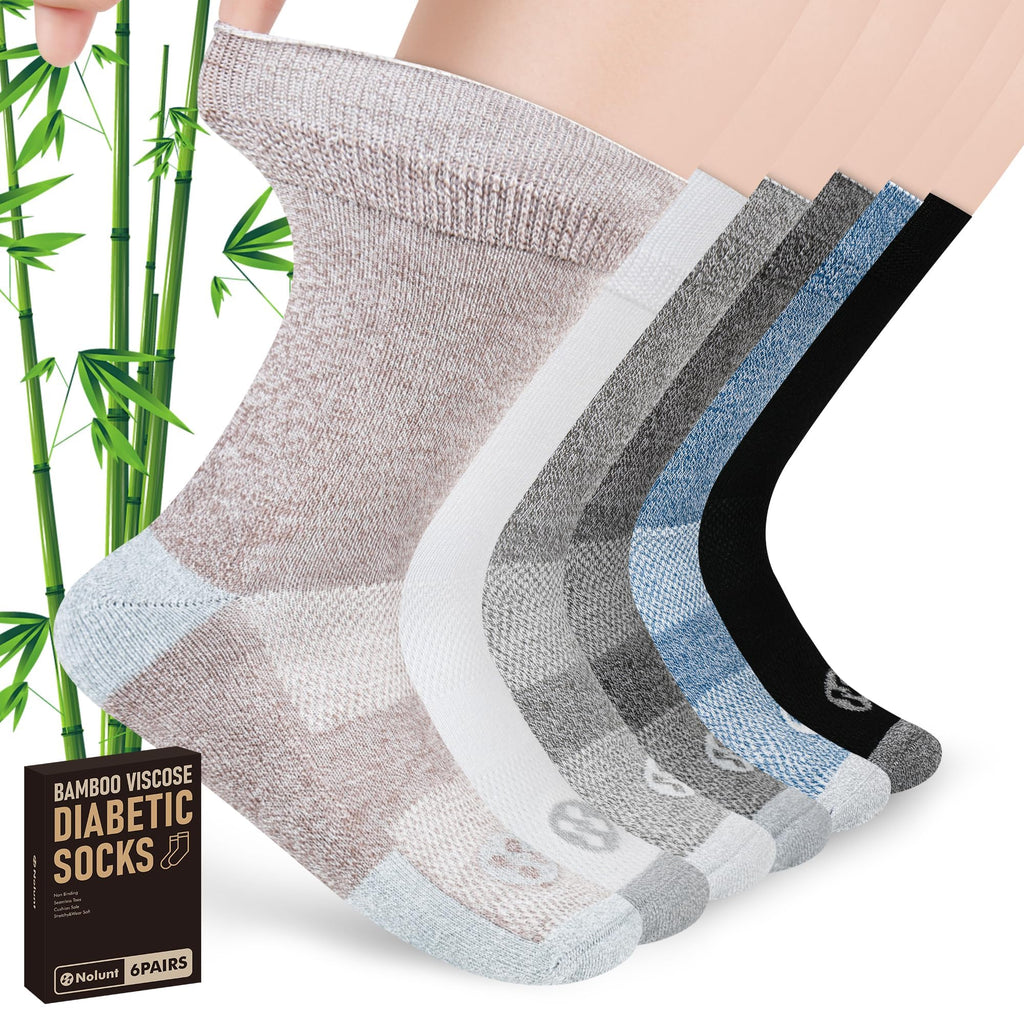 6 Pairs Crew Diabetic Socks G514064