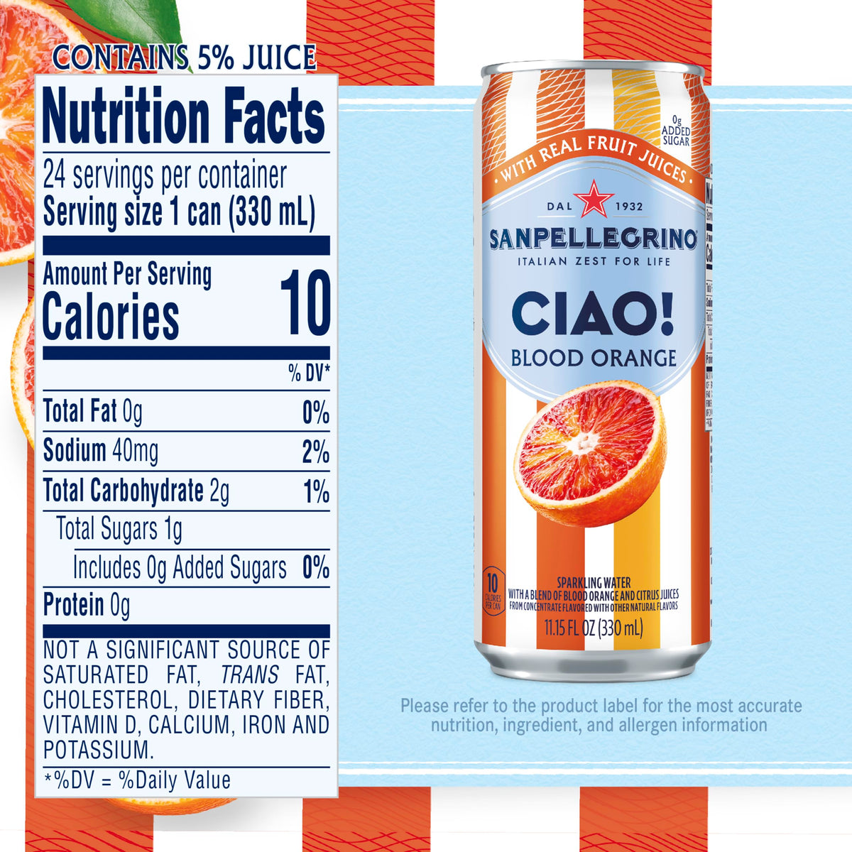 Blood Orange Sparkling Water 24 Pack B325