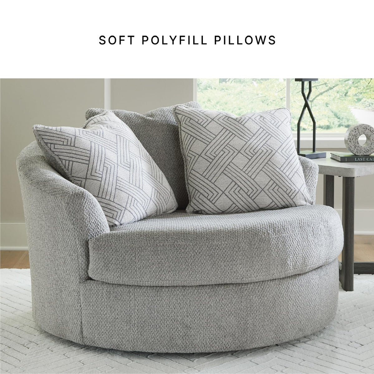 Round Velvet Oversized Swivel Accent Chair A4097