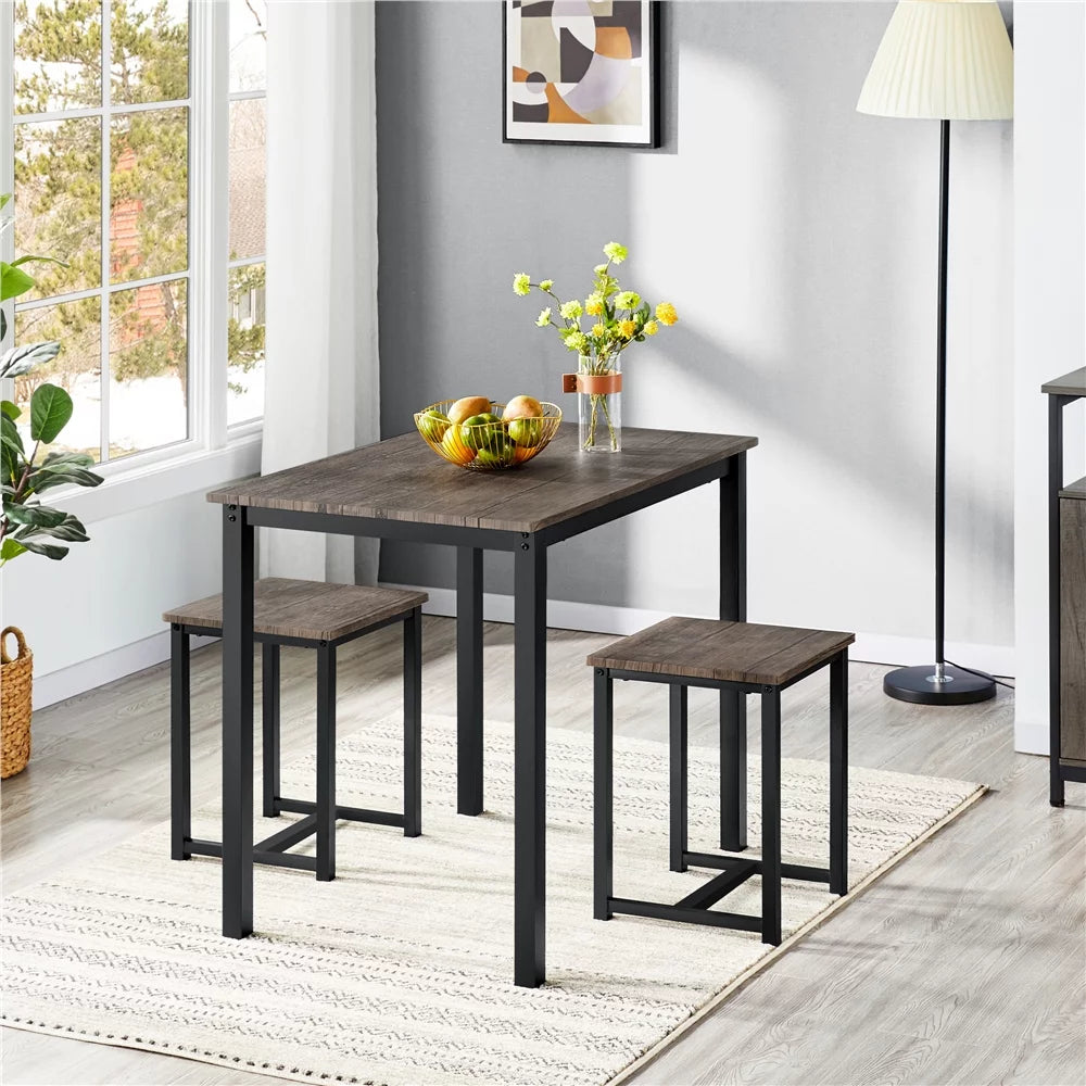 3-Piece Dining Table Set with 2 Stools P44370
