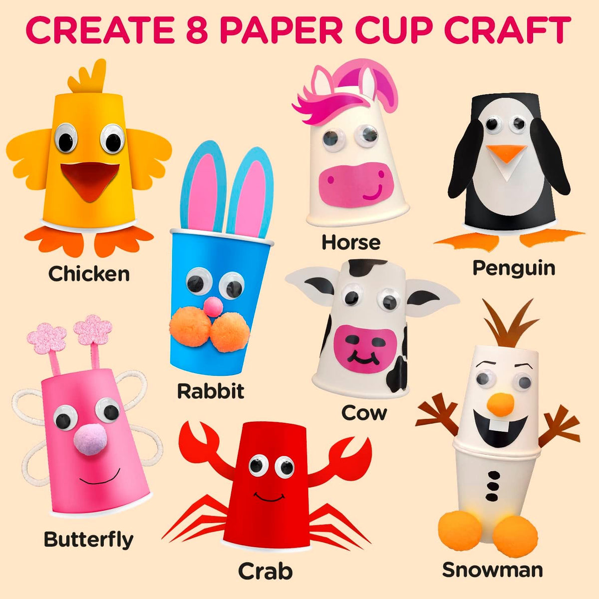 Arts and Crafts Kit, Craft 8 Cute Animal Projects I468