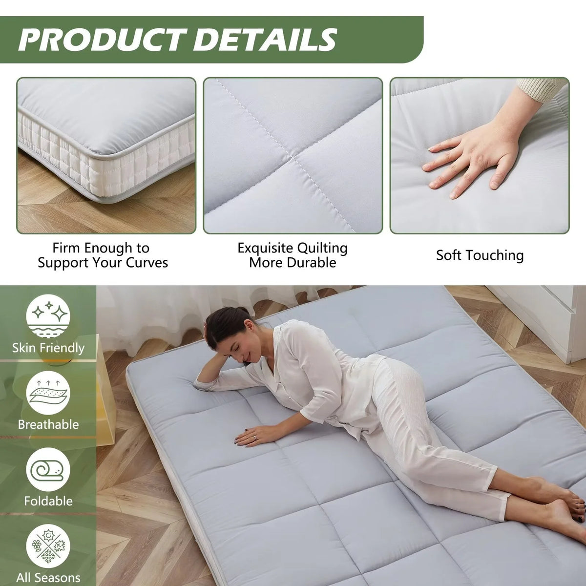 Folding Floor Mattress Twin Size Z746