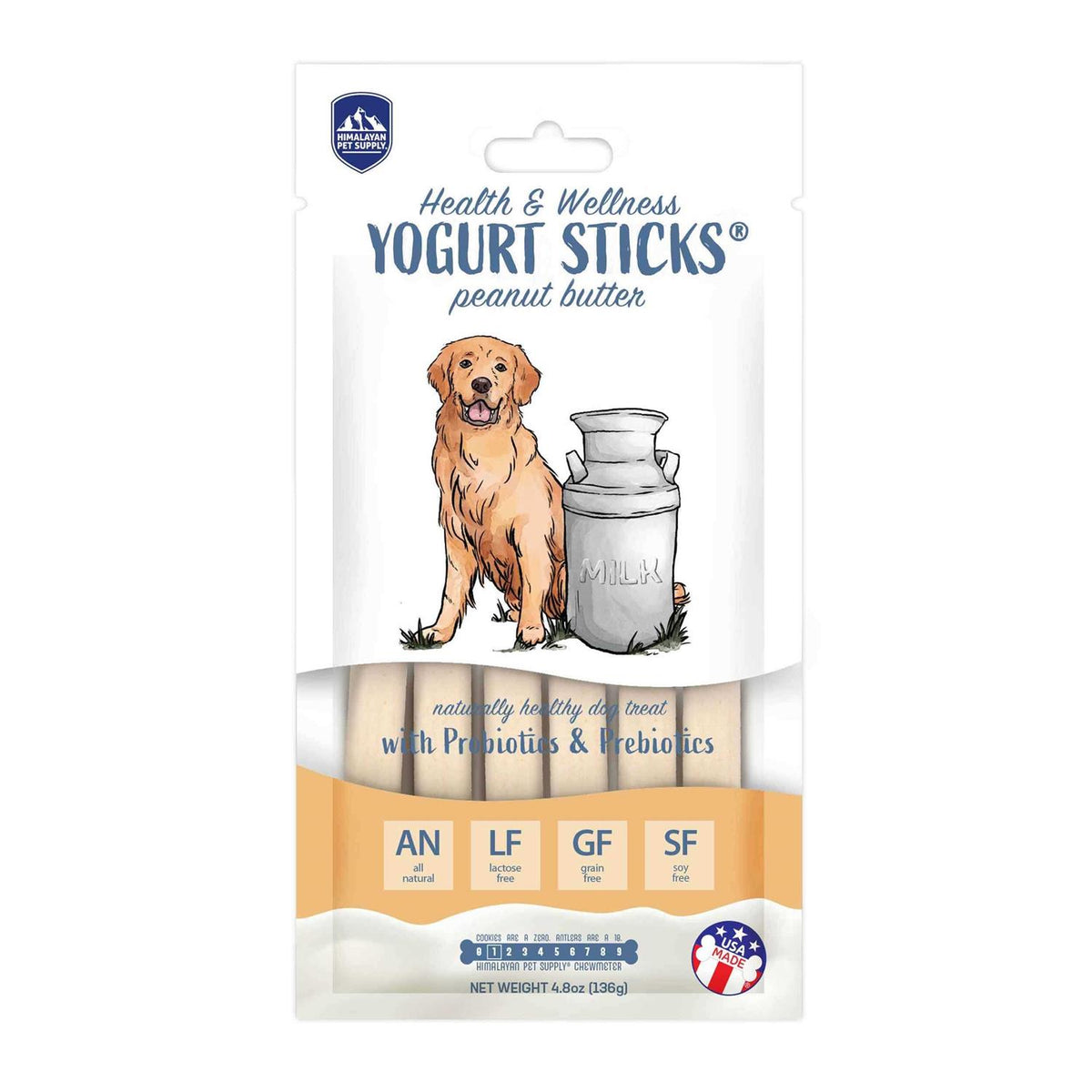 Yogurt Sticks Peanut Butter Dog Chew 4.8 oz A9028