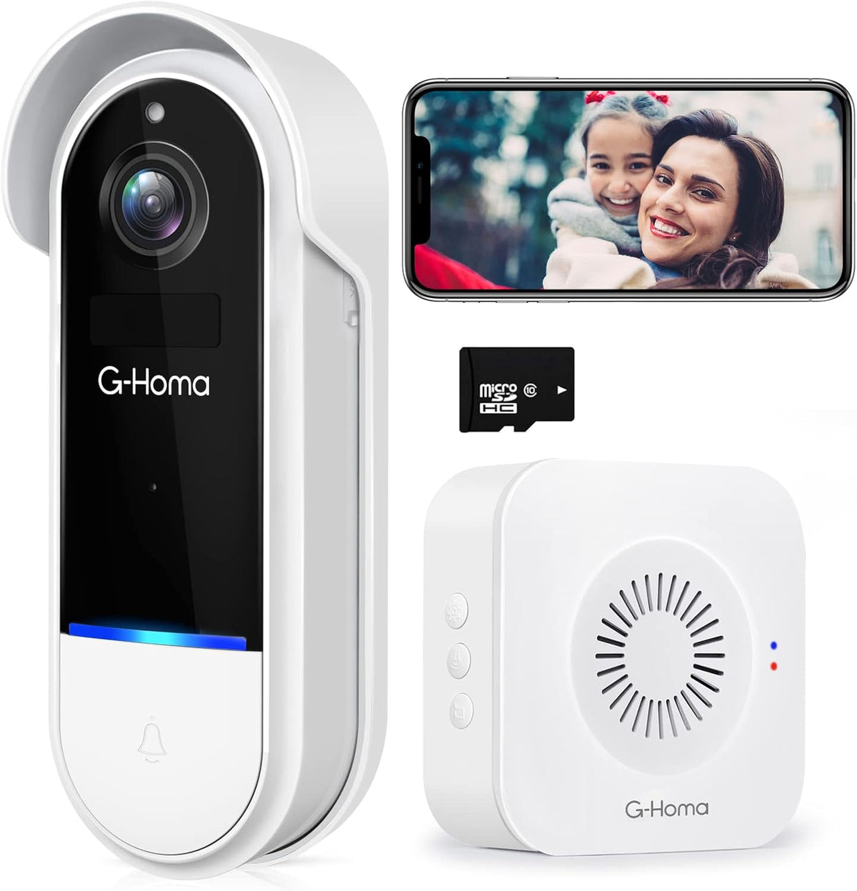 Wireless Wi-Fi Video Doorbell Camera with Motion Detector L83525