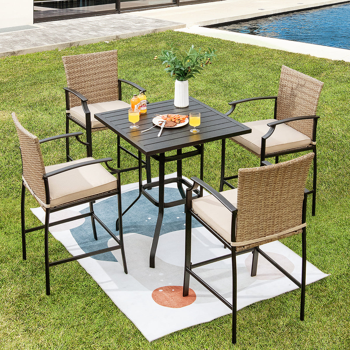 32'' Black Metal Patio Bar Table O471039