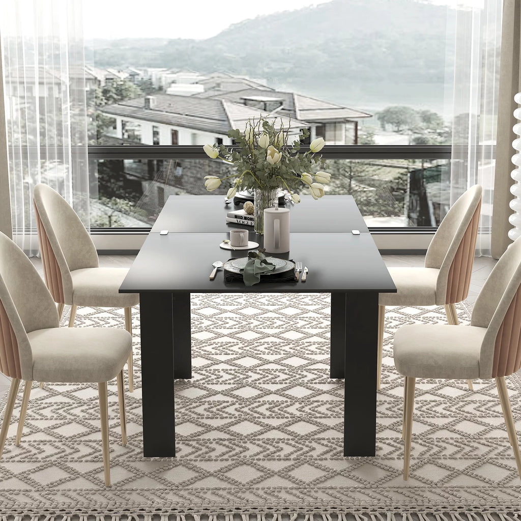 Black Expandable Dining Table W2745