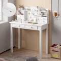 31.5" White Writing Desk with Hutch and USB Ports J306727