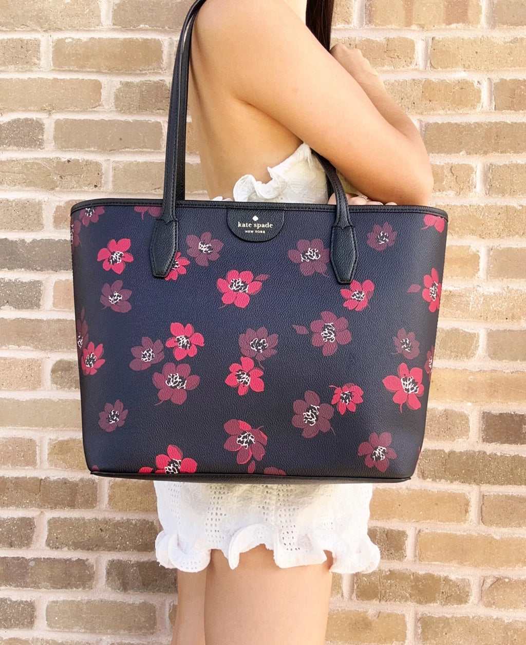Black Multi Floral Tote X22542
