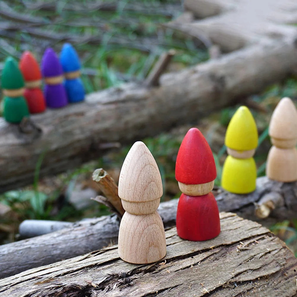 8pcs Unpainted Wooden Peg Dolls I4580