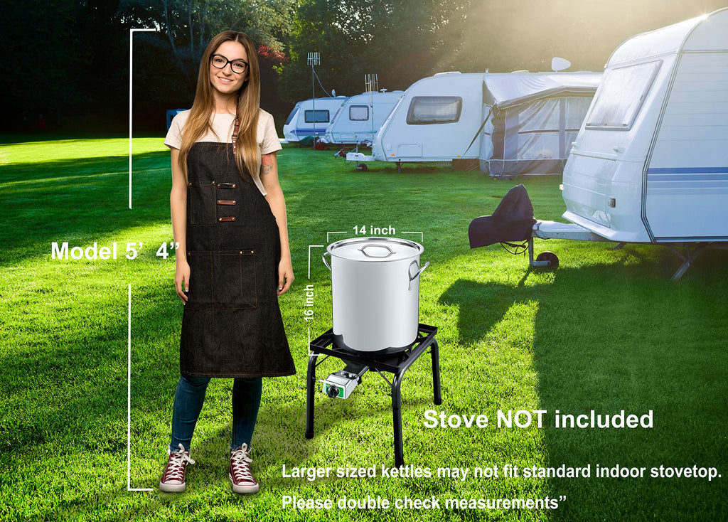 42 QT Stainless Steel Stock Pot with Basket D819