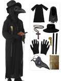 Plague Doctor Costume Set 8 in 1 Halloween Costumes Plague Doctor Mask Outfit C451