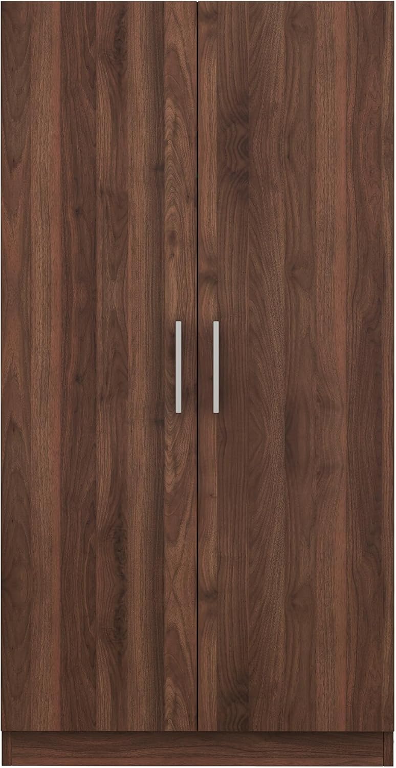 2-Door Wooden Wardrobe Armoire with 3 Storage Shelves B626980