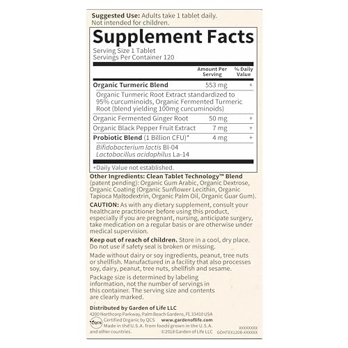 120 Tablets Turmeric Curcumin Supplement U401