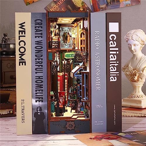 DIY Book Nook Miniature Kit, 3D Wooden Puzzle Booknook X9772