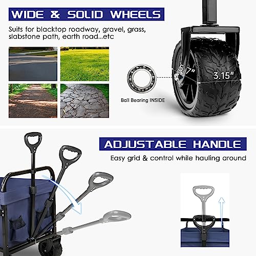 Collapsible Wagon Cart with Cupholders (Black) S517063