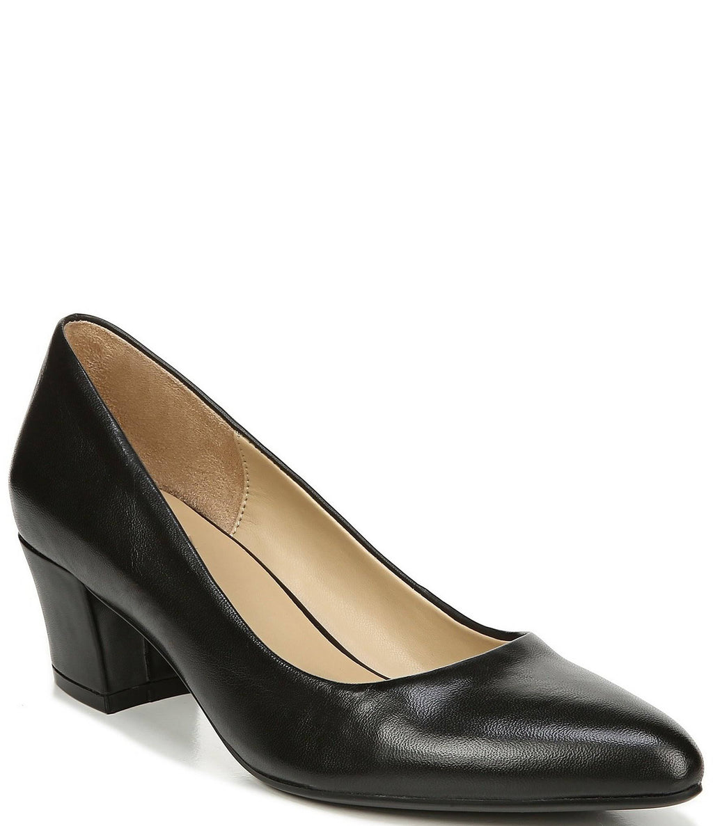 Black Leather Pumps I8755