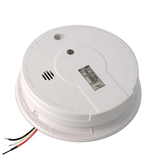 Hardwired Smoke Detector with Safety Light, 9-Volt Battery Backup J578