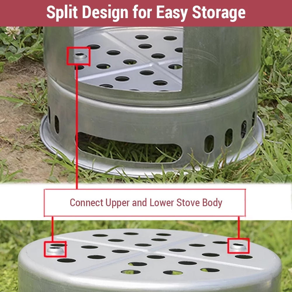 4 In 1 Portable Wood Camping Stove O311