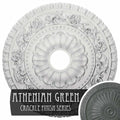 23 1/2 inch x 3 1/2 inch x 2 1/8 inch Hand-Painted Green Ceiling Medallion D7843