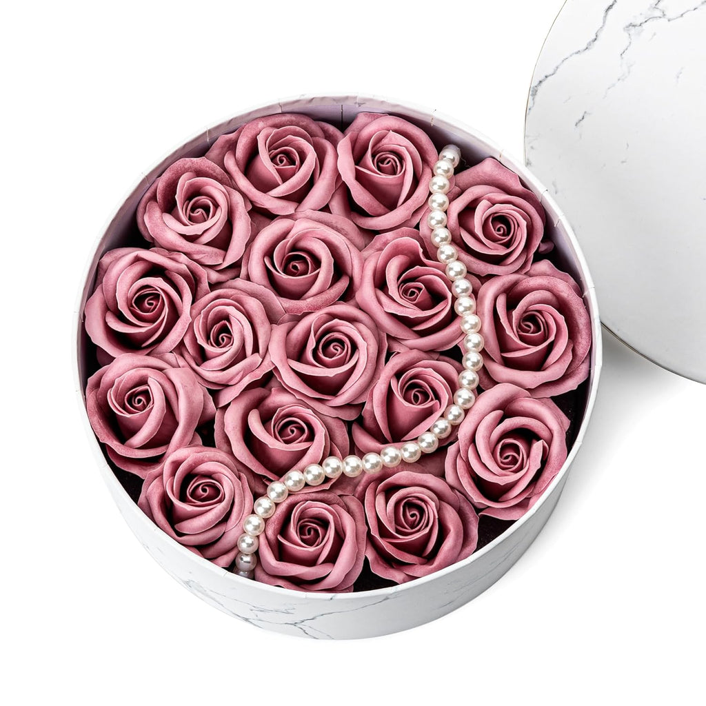 Flower Bath Soap in Round Gift Box (White Pink) P9003