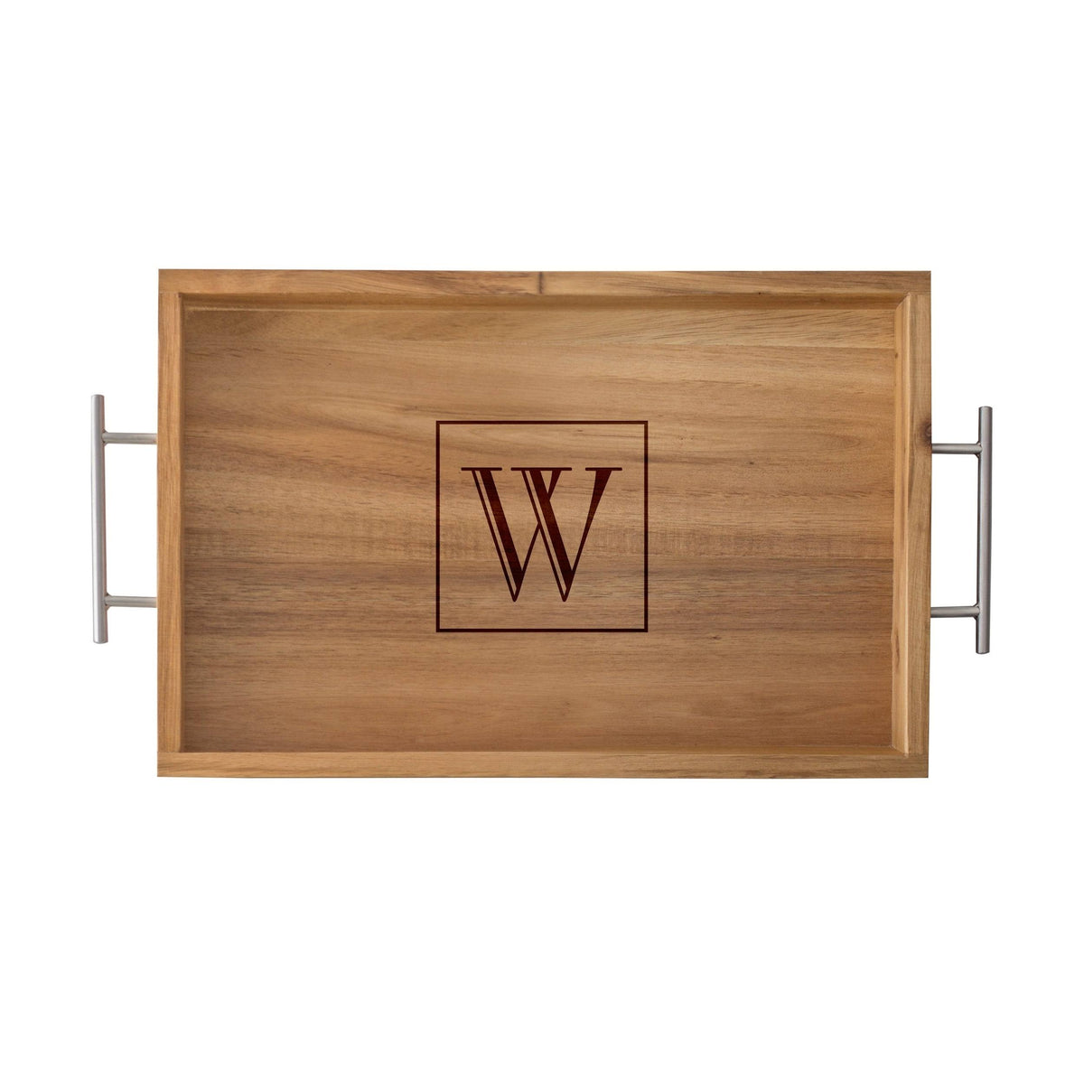 Acacia Tray with Metal Handles O533546